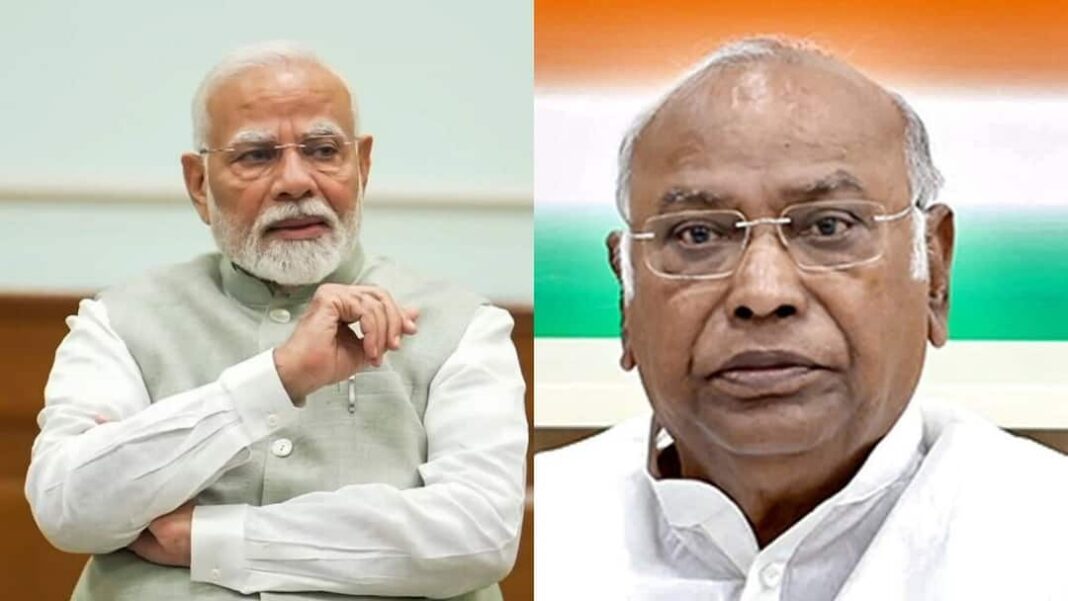 Pm modi and Kharge (photo credit -google)